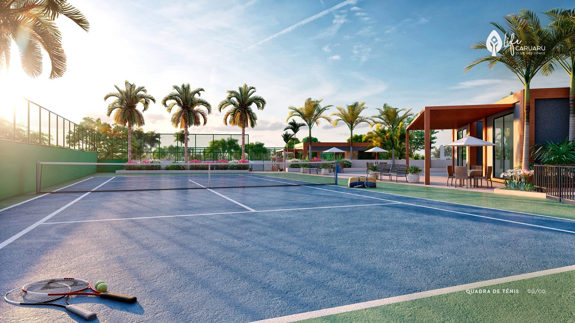 Quadra de tênis oficial do Life Caruaru Club Residence