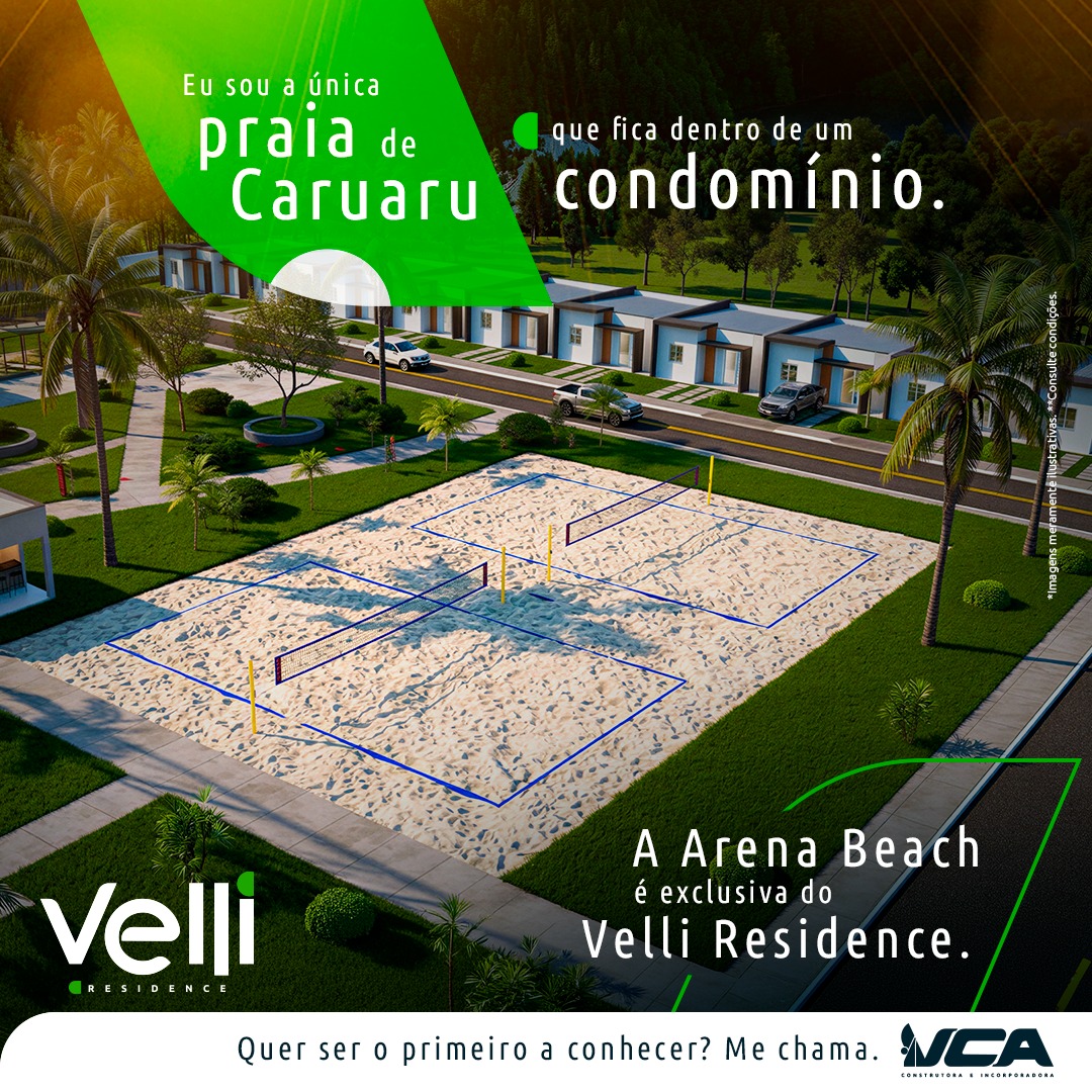Arena Beach com quadras de areia do Velli Residence